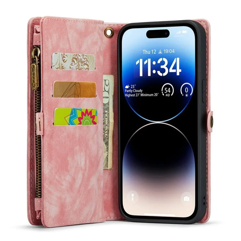 CaseMe 008 Detachable 2-in-1 PU Leather Wallet Phone Case for iPhone 13 ProMax M
